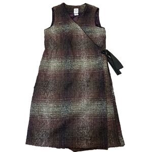 Kim Bernardin Paris Dress Medium Black Wool Blend A-Line Wide Knit